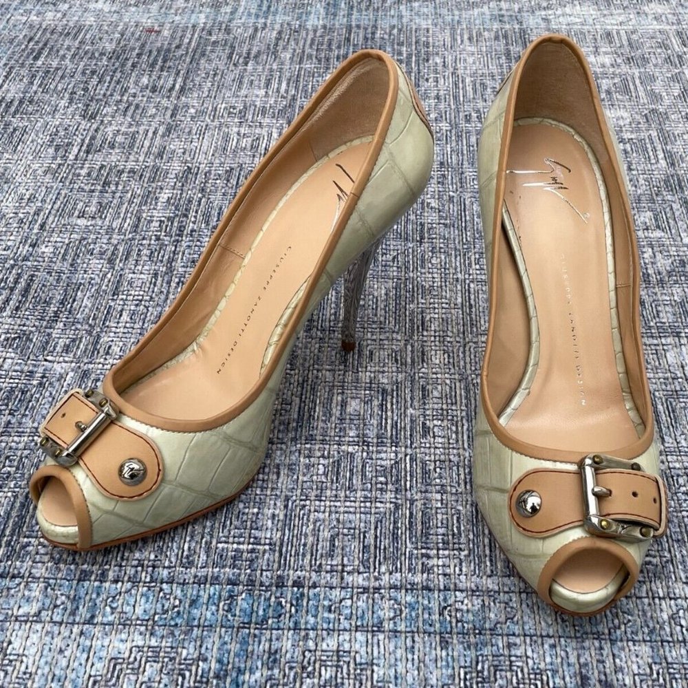 Giuseppe Zanotti Women Heel Pump Sandal Shoes Open Toe Made in Italy Size 38.5 8 - Picture 3 of 12